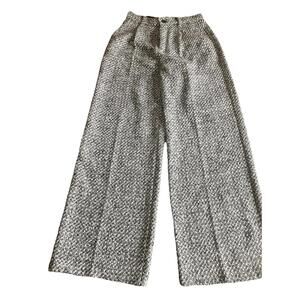 Commense Black and White Patterned Wide-Leg Pants